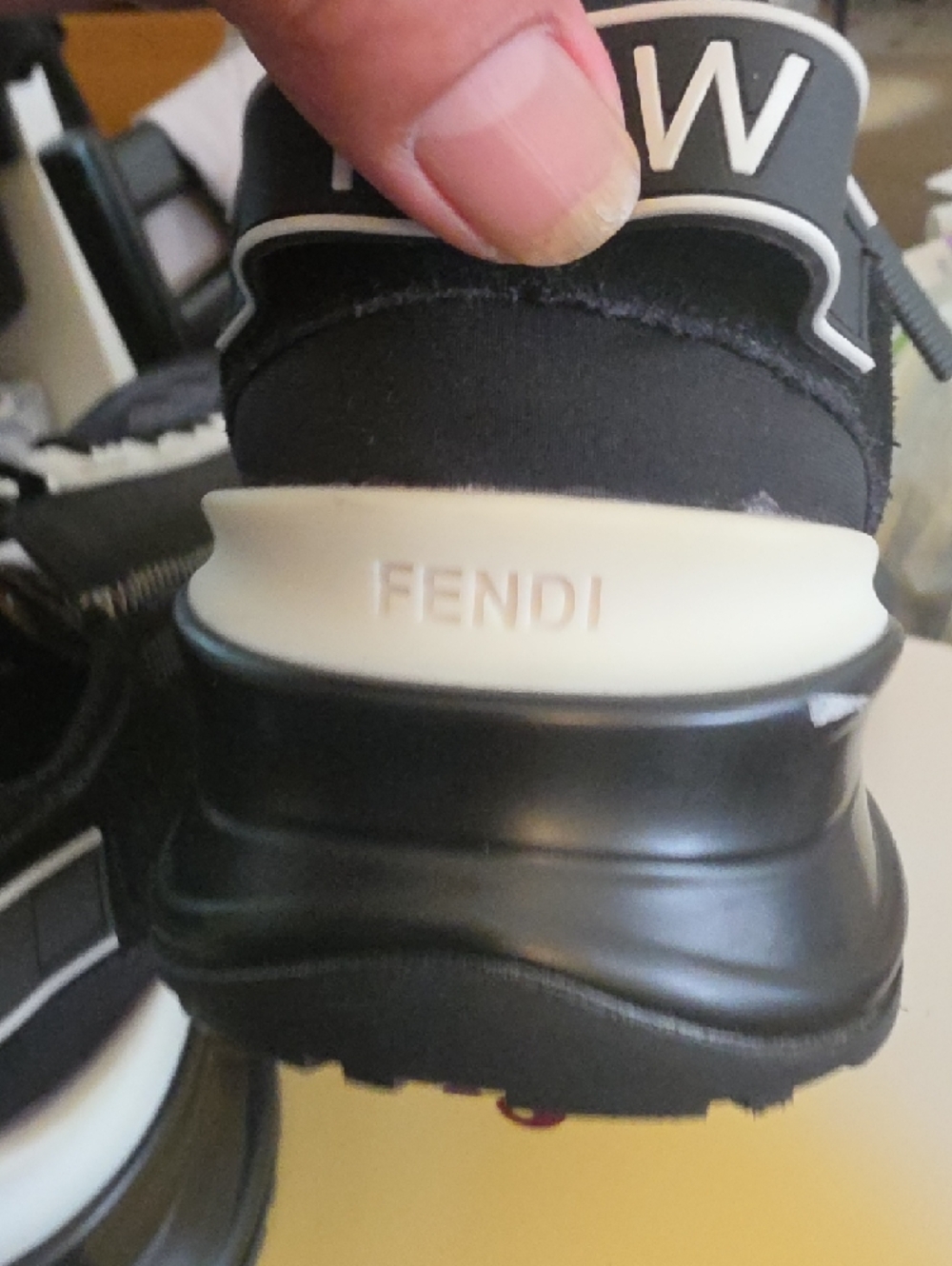 Fendi Black, White & Purple Men’s Low-Top Logo Sneakers - Picture 5 of 12